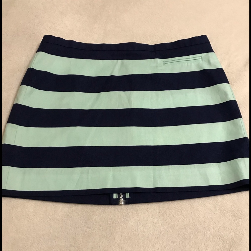 NWOT GAP Navy and Seafoam Green Stripe Mini Skirt